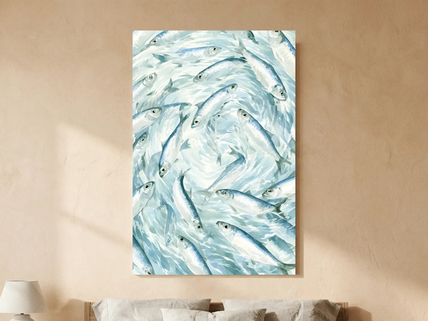 Whimsical School Of Fish Painting - Watercolor Marine Life Wall Art