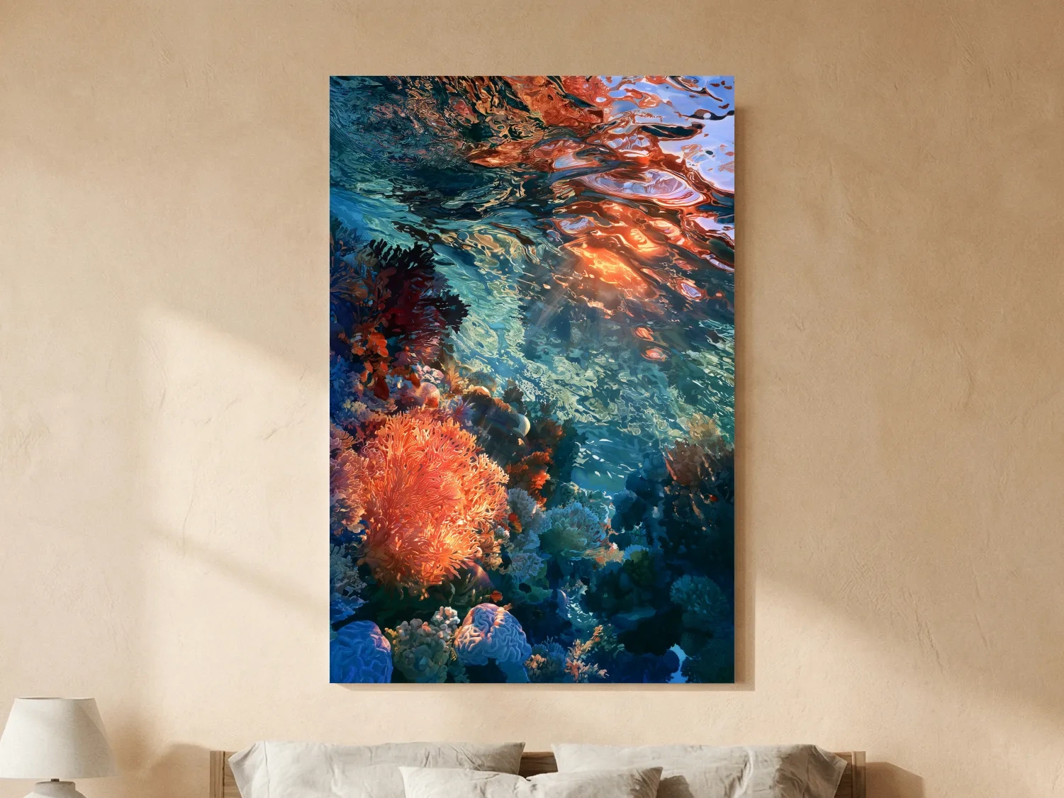 Vibrant Coral Reef Painting - Underwater Marine Wall Art