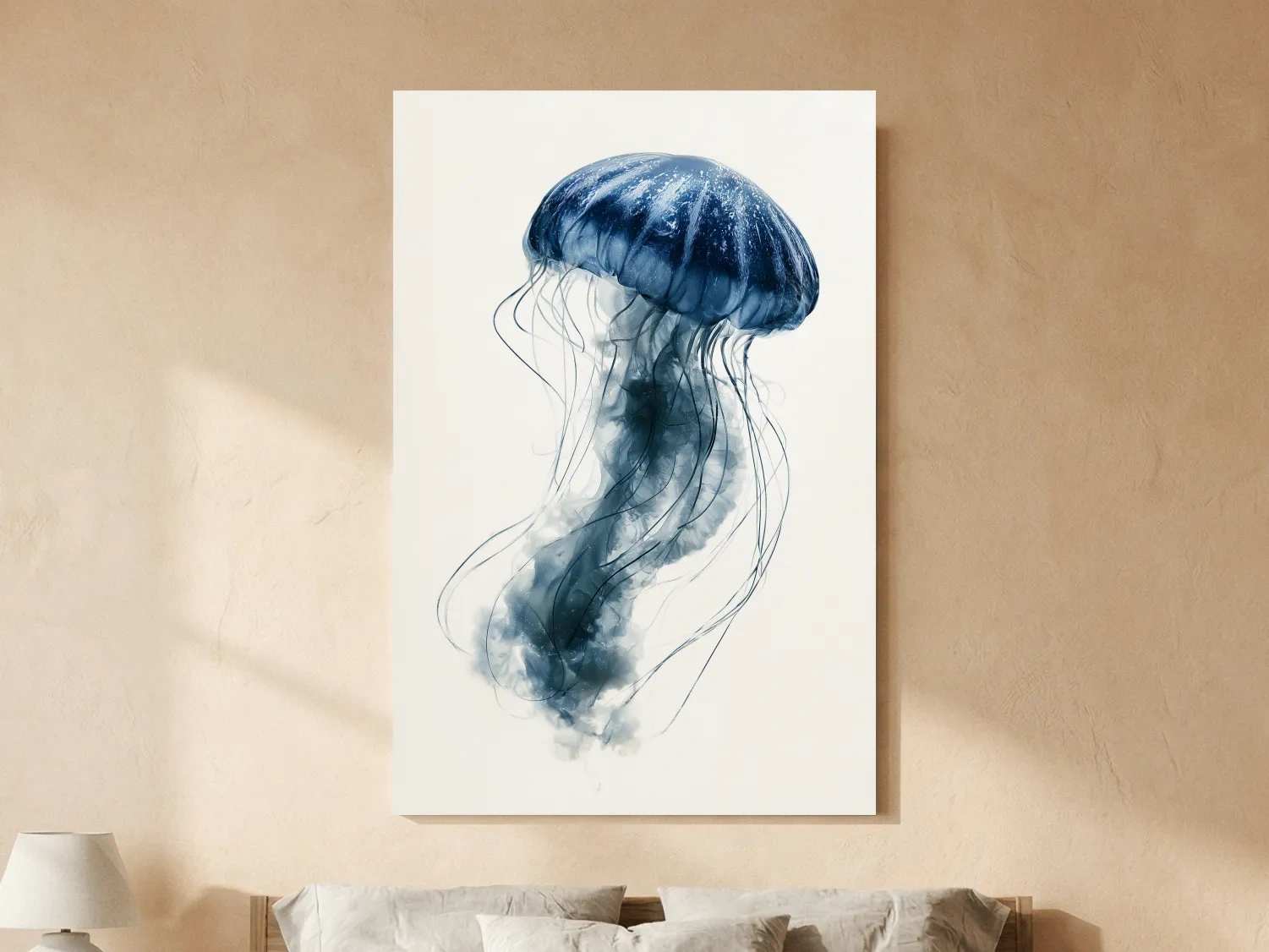 Minimalist Jellyfish Illustration - Hamptons Marine Life Wall Art