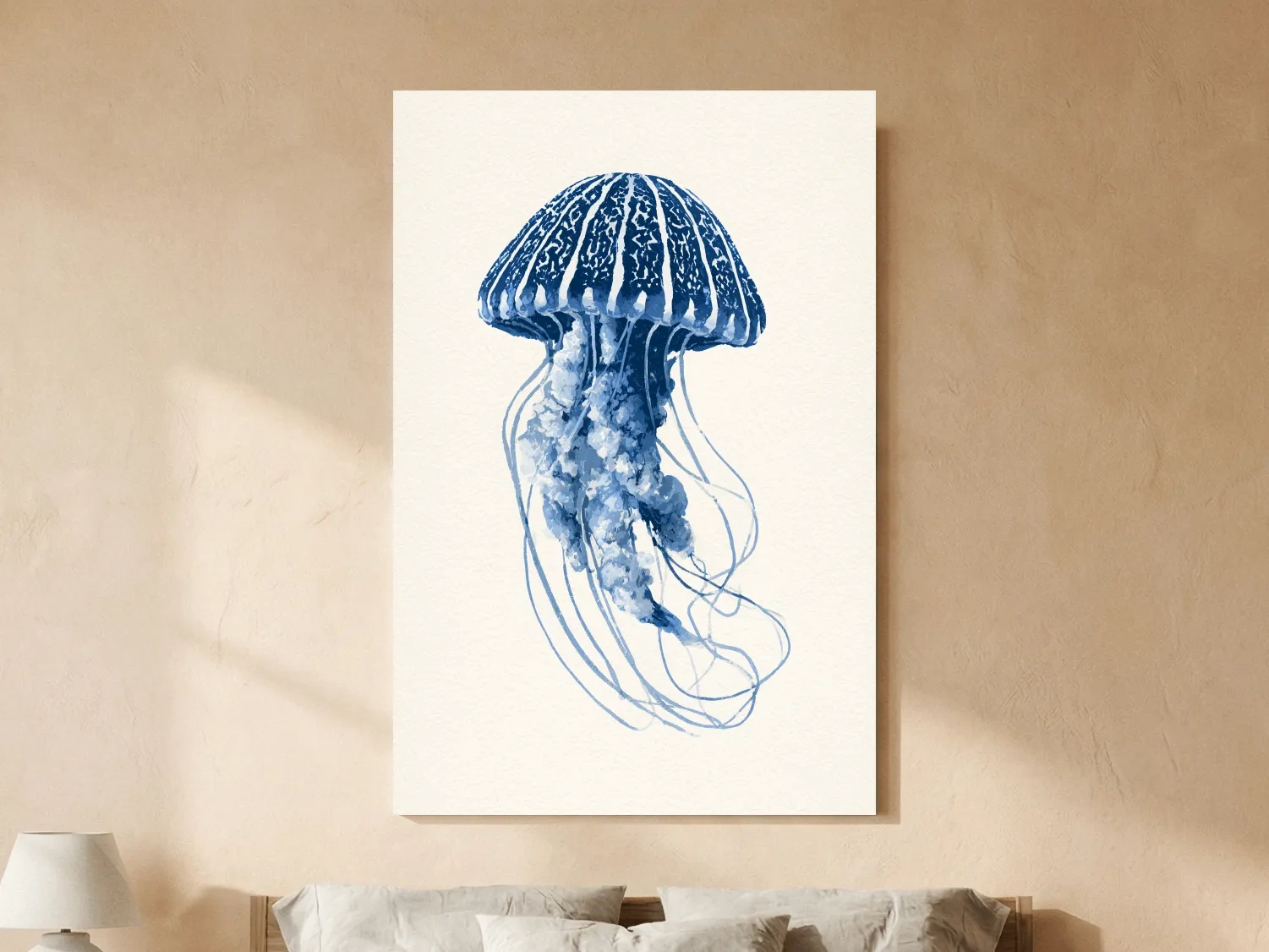 Hamptons Jellyfish Watercolour - Minimalist Marine Life Wall Art