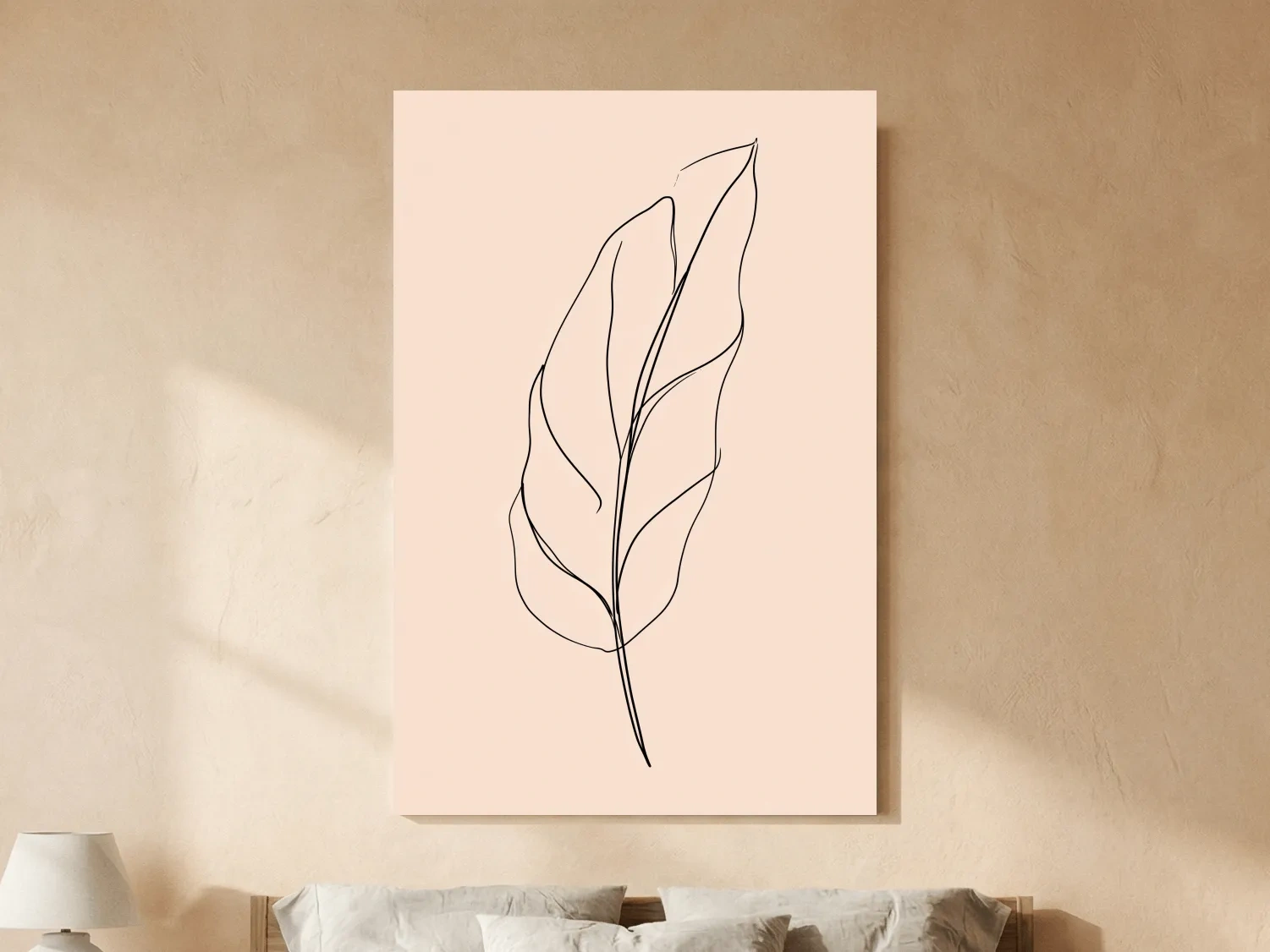 Minimalist Banana Leaf Line Art - Boho Botanical Illustration