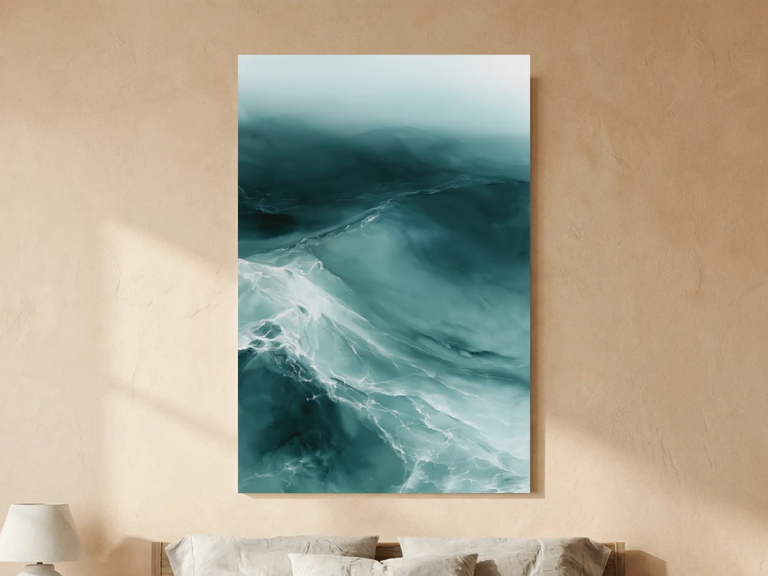 Abstract Ocean Wave Watercolour - Minimalist Seascape Wall Art