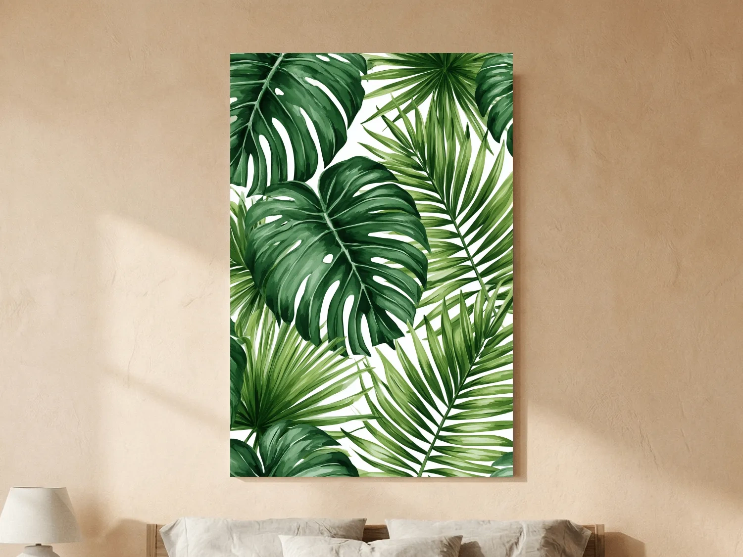 Tropical Monstera Palm Leaves - Watercolour Botanical Wall Art