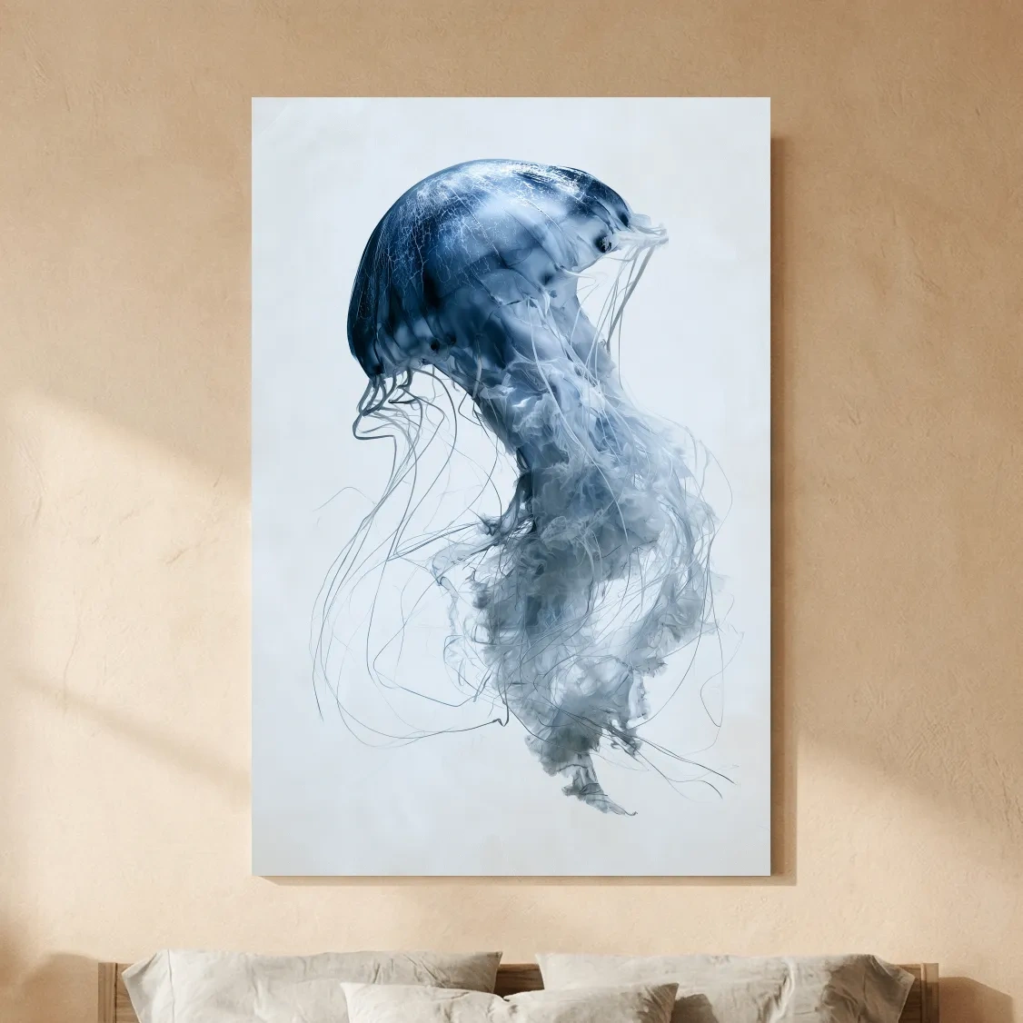 Minimalist Jellyfish Illustration - Hamptons Marine Life Wall Art