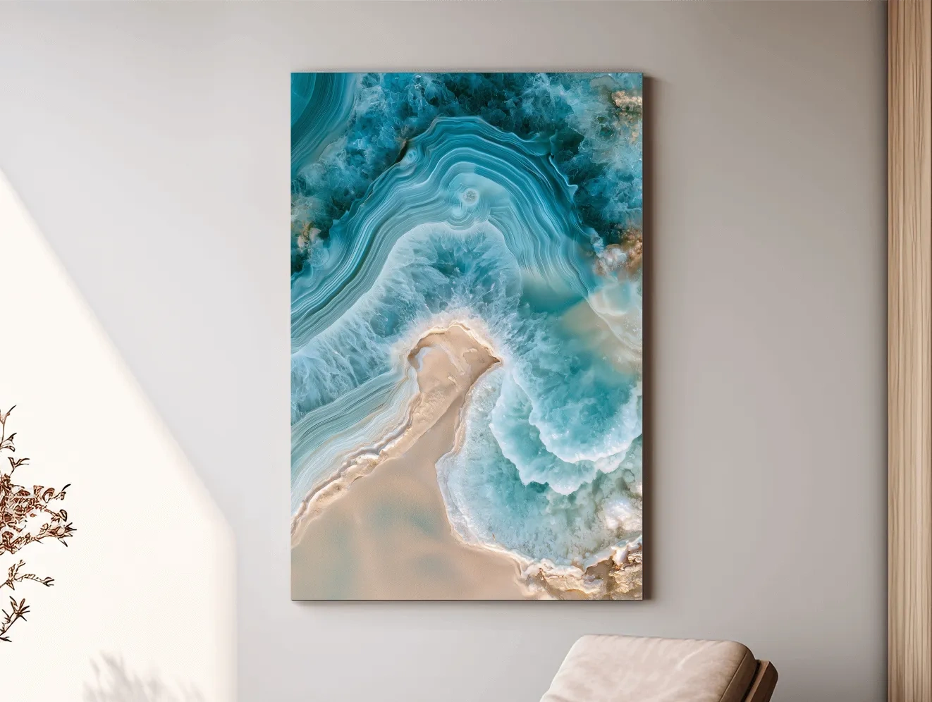 Abstract Agate Ocean Design - Geode Inspired Wall Art