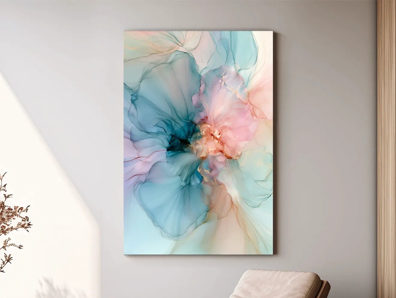 Abstract Alcohol Ink Coral Formation - Coastal Wall Art