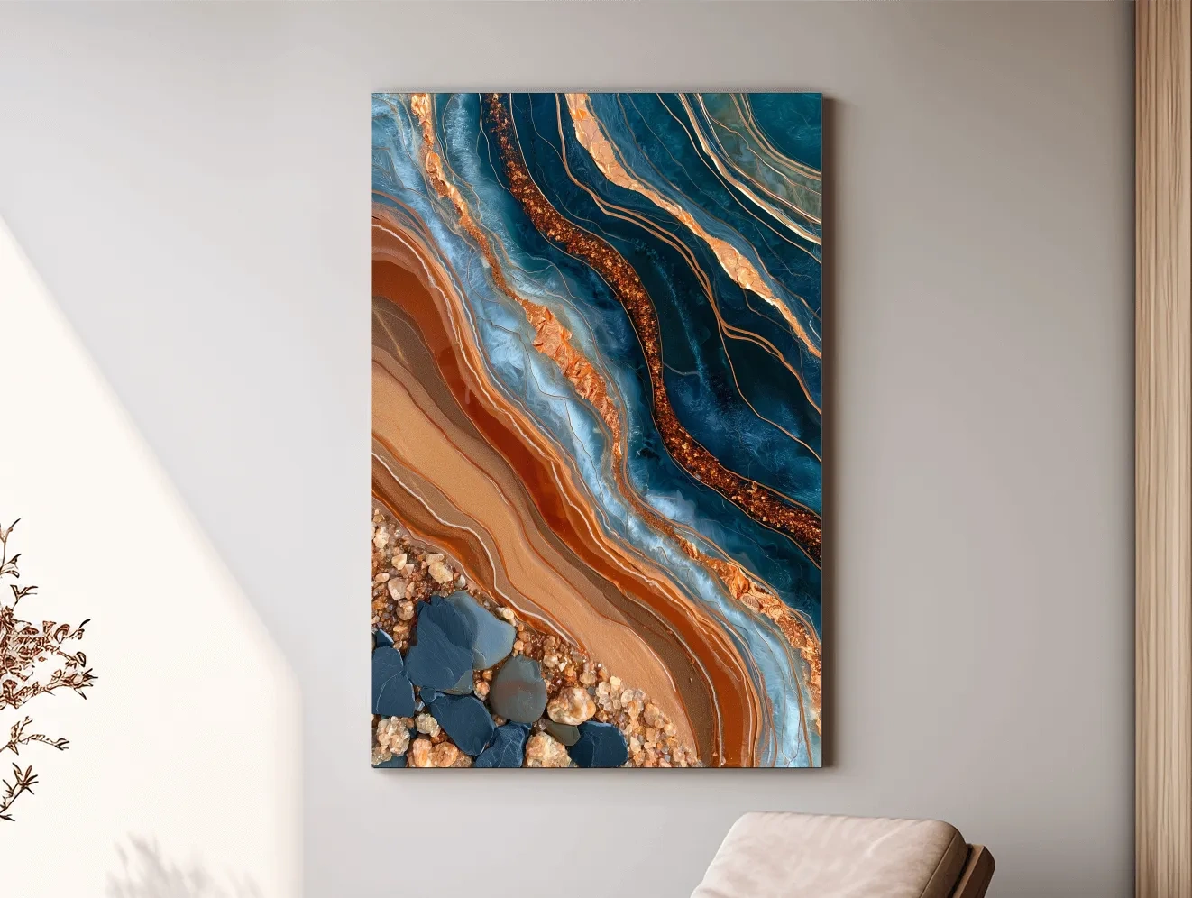 Agate Stone Strata Design - Abstract Natural Elements Wall Art