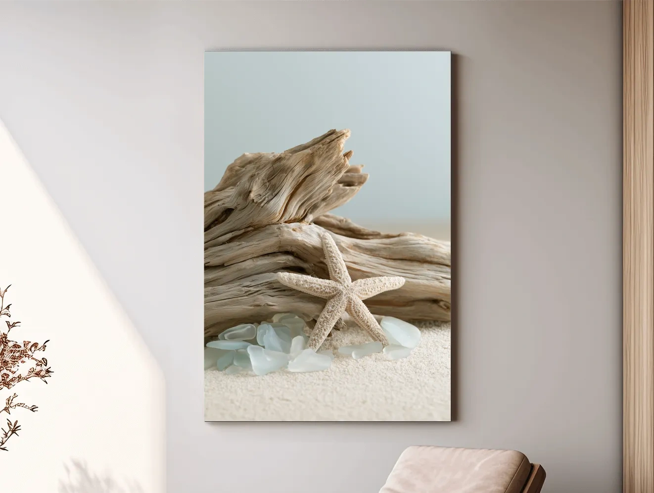 Driftwood Starfish Sea Glass Still Life - Photographic Beach Wall Art