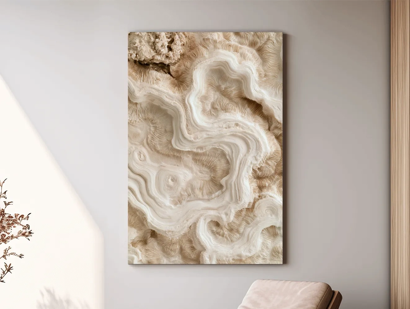 Petrified Brain Coral Macro - Abstract Natural Texture Wall Art