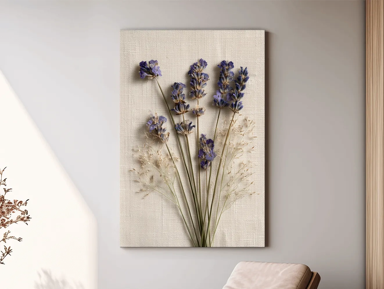 Pressed Coastal Lavender Flowers - Minimalist Photographic Botanical Wall Art
