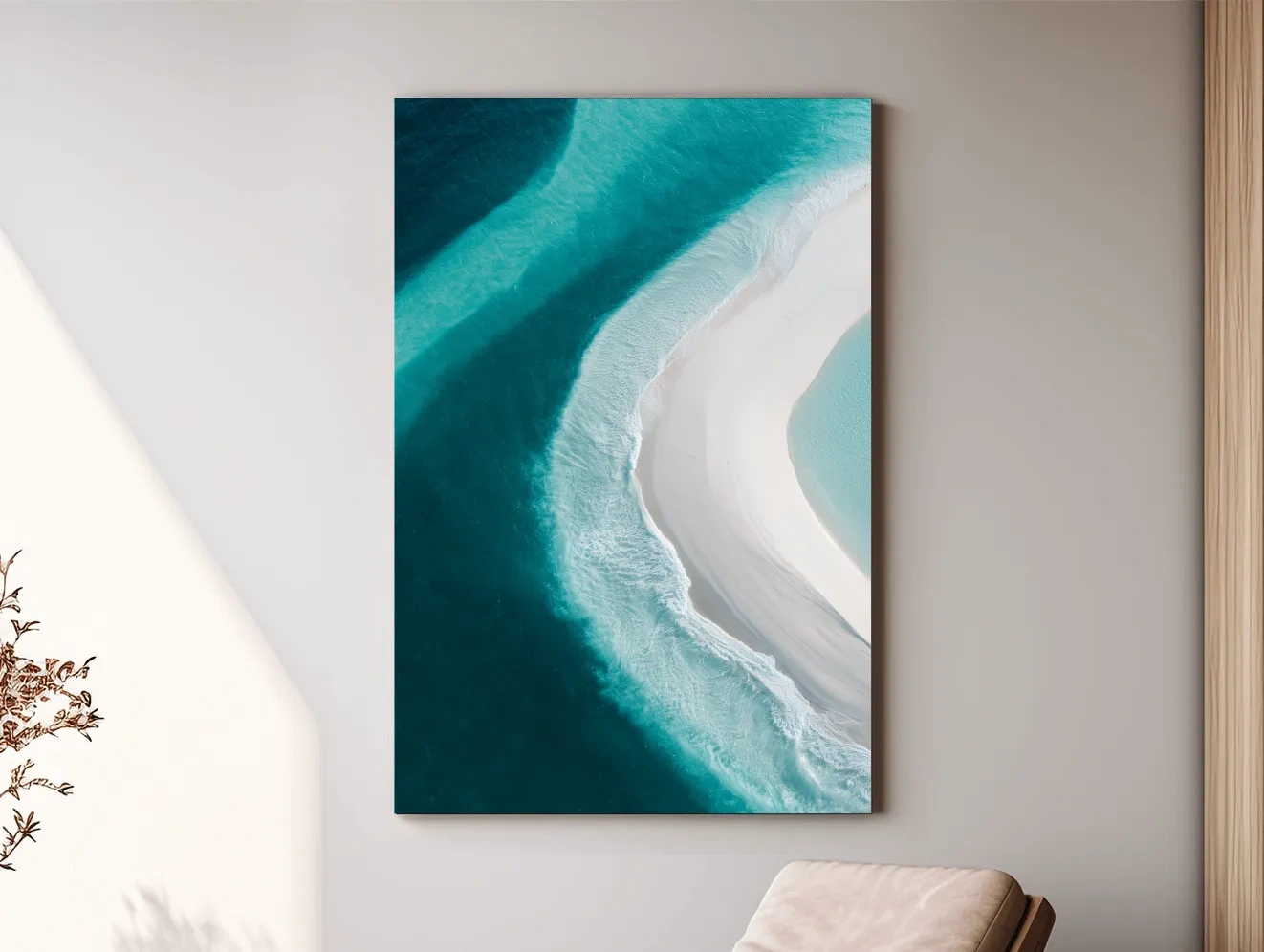 Aerial Tropical Sandbar - Abstract Photographic Ocean Wall Art