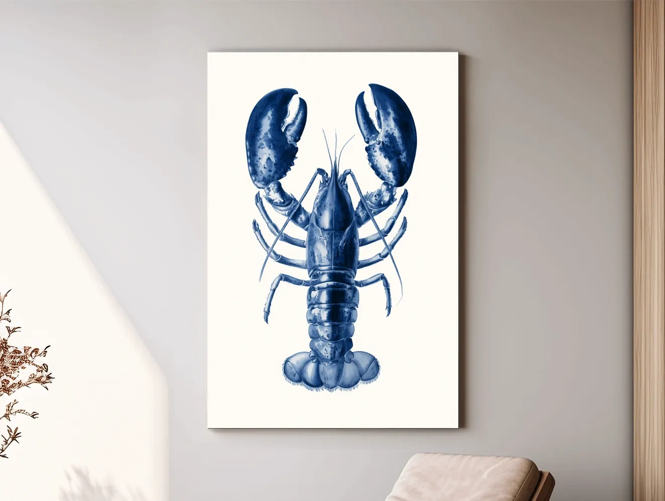 Minimalist Lobster Watercolour - Hamptons Marine Life Wall Art