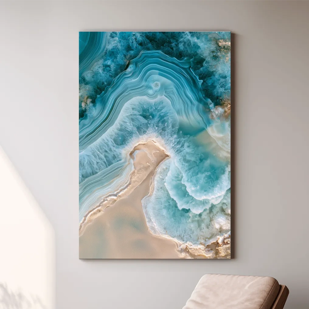Abstract Agate Ocean Design - Geode Inspired Wall Art