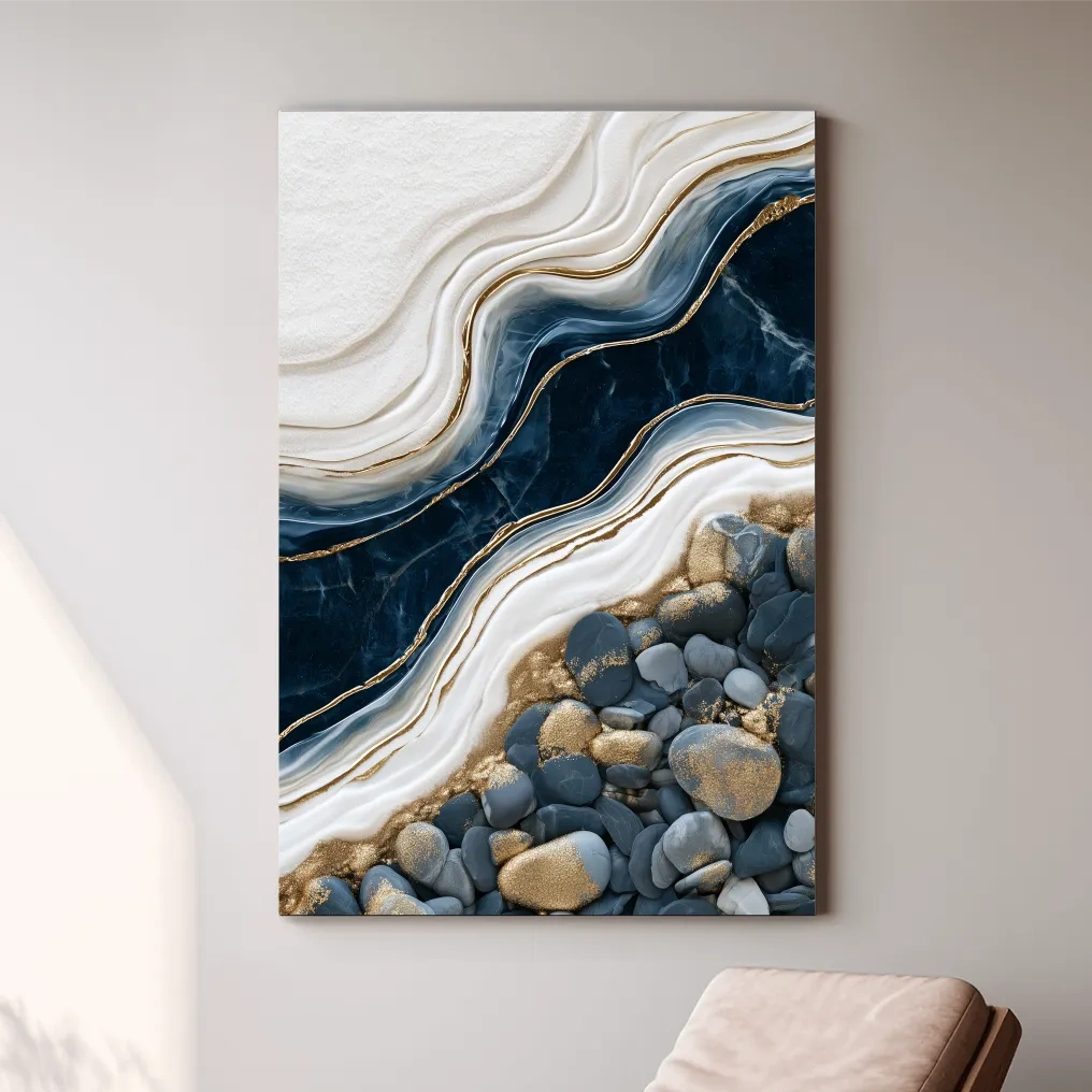 Agate Pebble River Design - Abstract Natural Wall Art