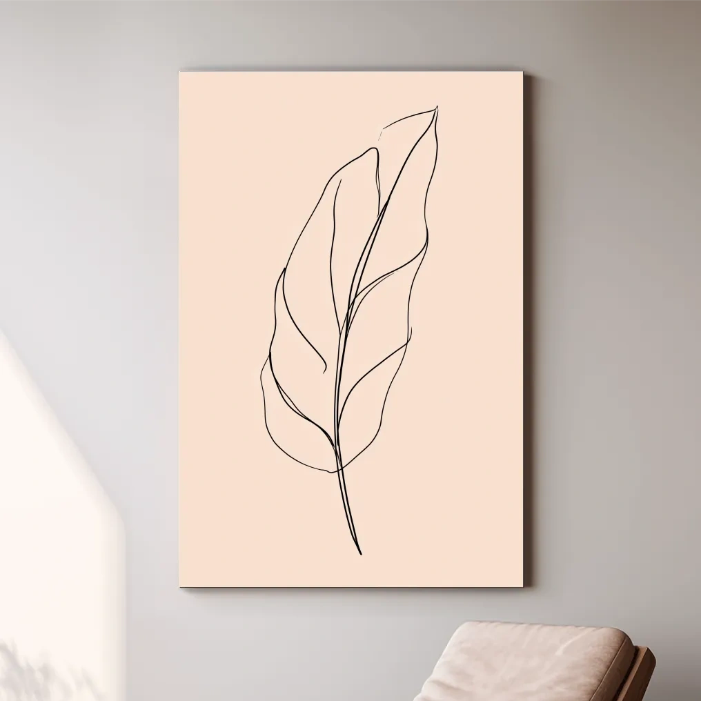 Minimalist Banana Leaf Line Art - Boho Botanical Illustration