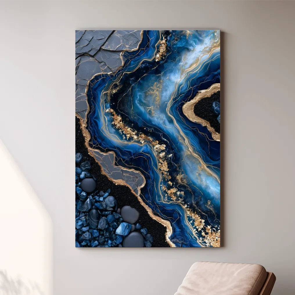 Oceanic Geode Agate Layers - Abstract Natural Mineral Wall Art
