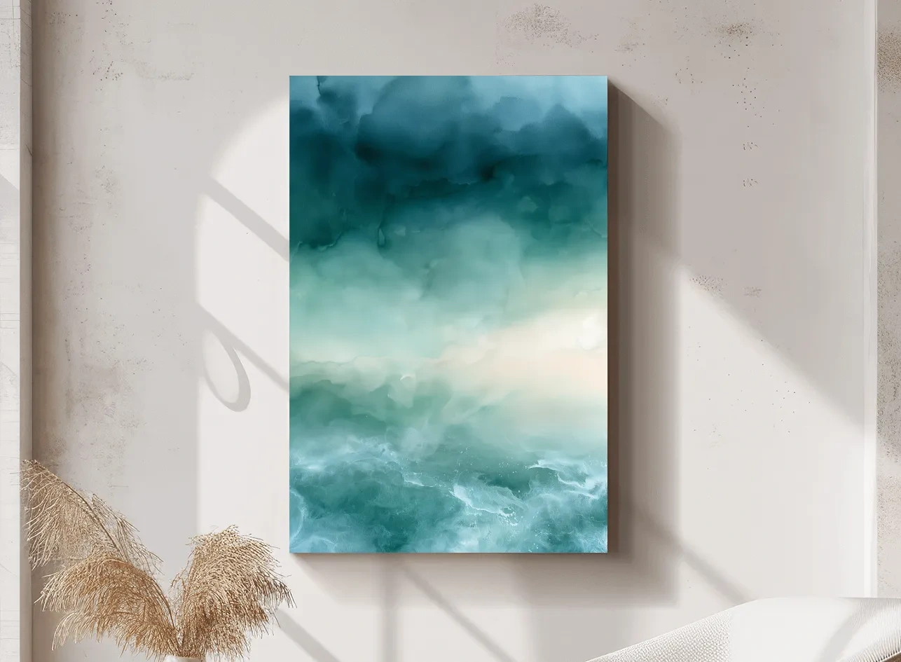 Stormy Ocean Watercolour - Abstract Wave Wall Art