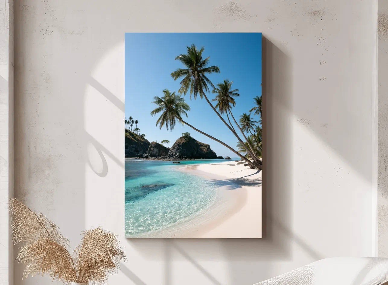 Tropical Palm Beach Cove - Photographic Coastal Wall Art