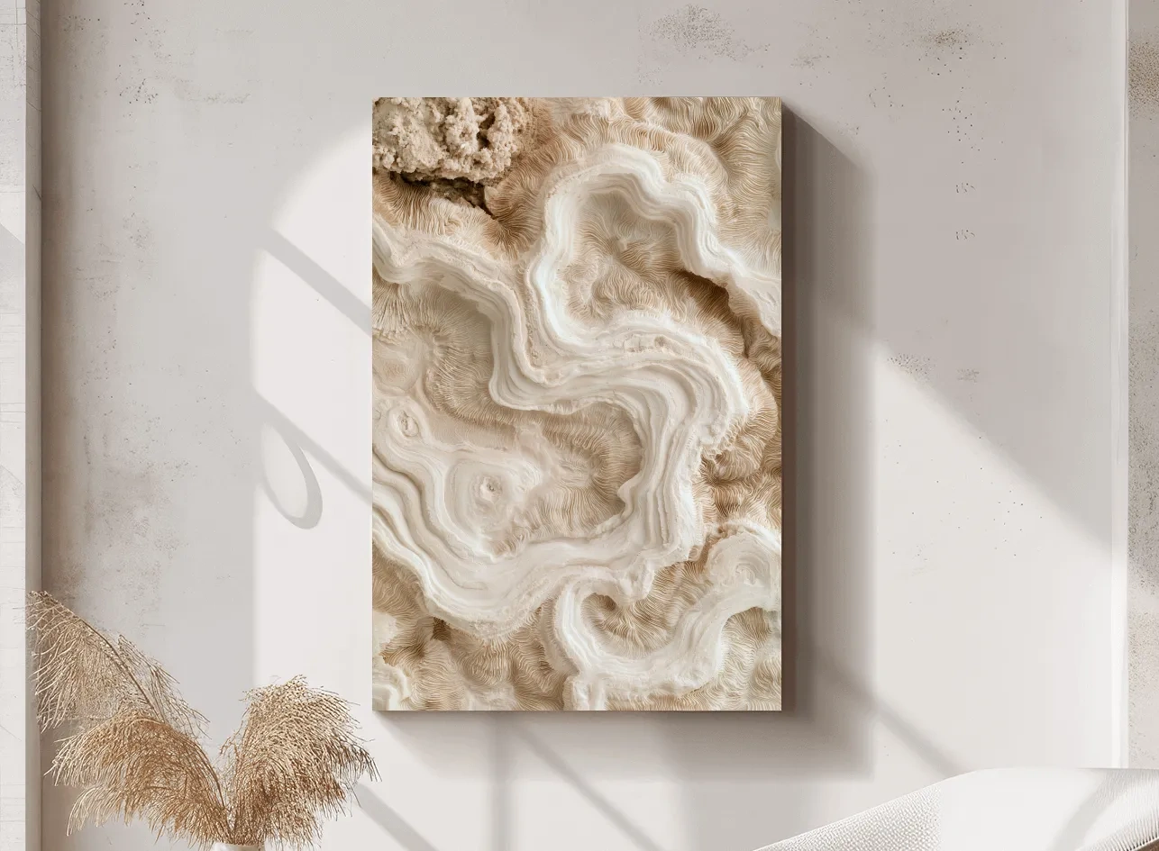 Petrified Brain Coral Macro - Abstract Natural Texture Wall Art
