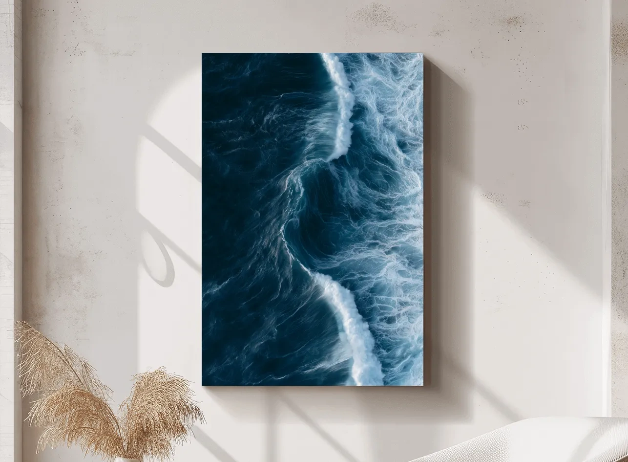 Aerial Crashing Waves - Abstract Photographic Ocean Wall Art