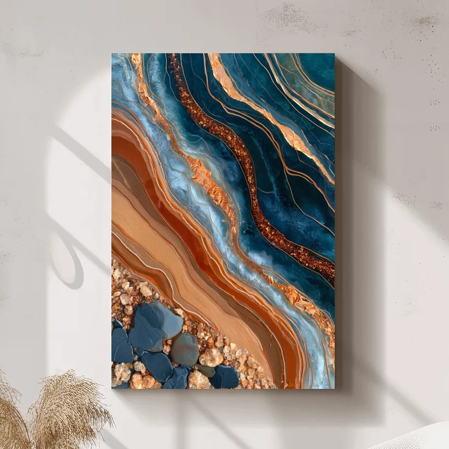 Agate Stone Strata Design - Abstract Natural Elements Wall Art