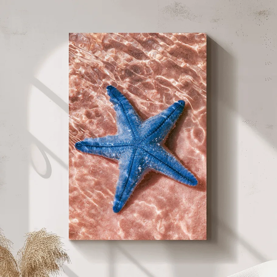 Minimalist Starfish Underwater View - Photographic Marine Life Wall Art