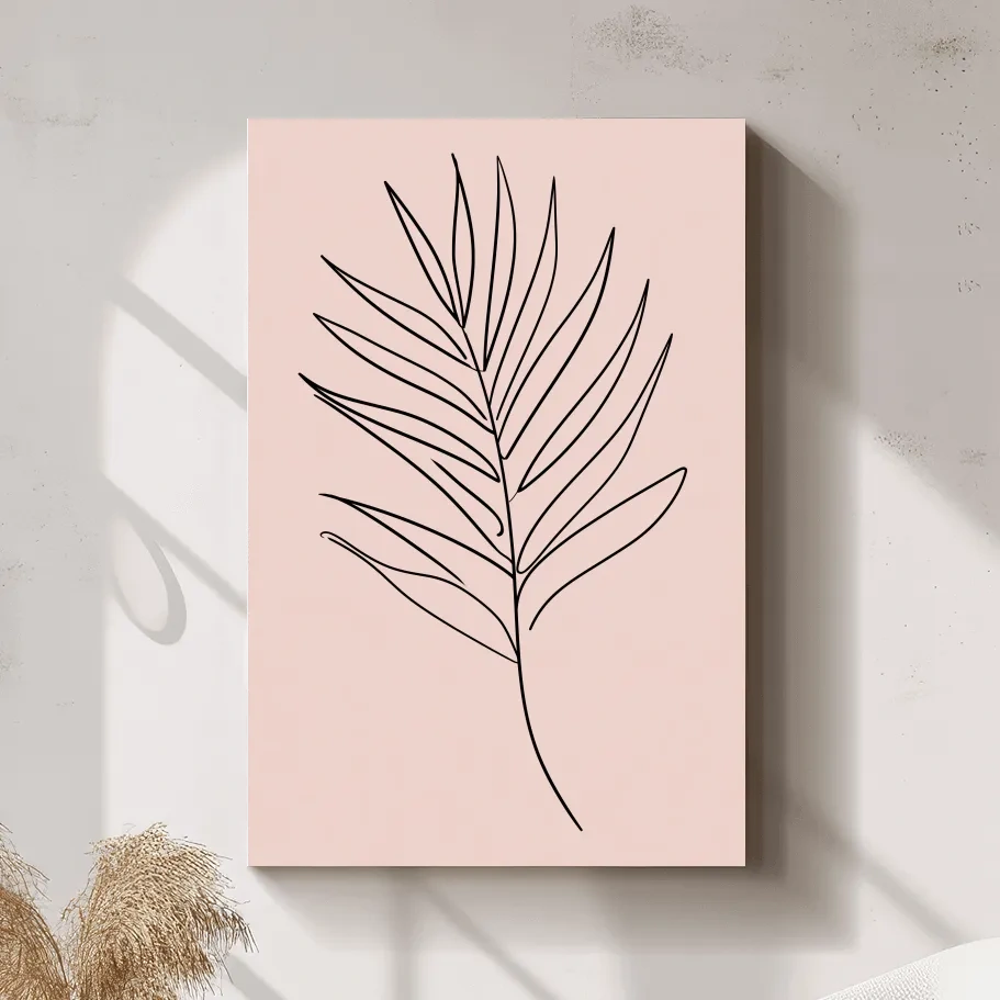 Minimalist Tropical Palm Frond Illustration - Boho Botanical Wall Art