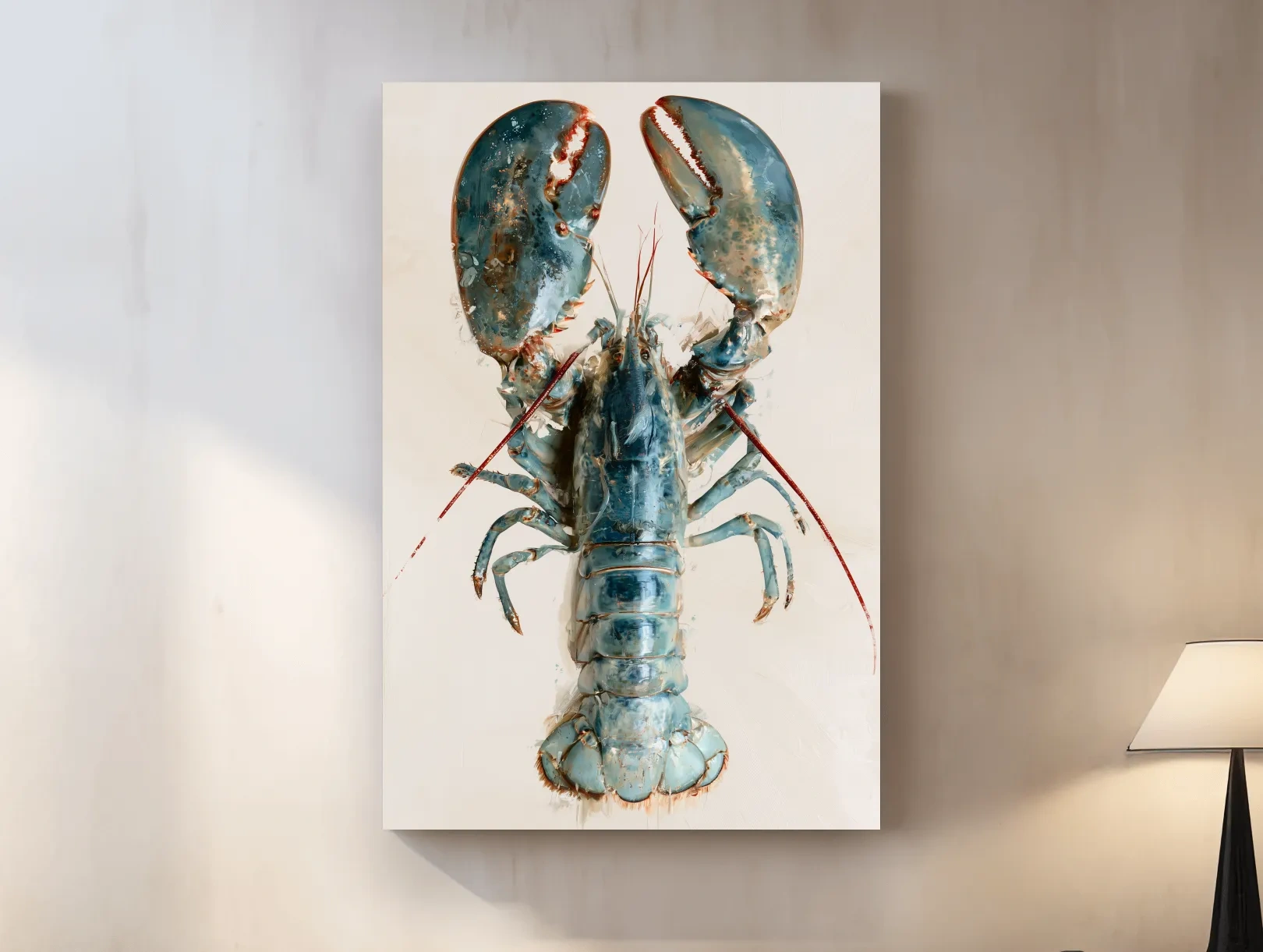 Hamptons Lobster Illustration - Minimalist Coastal Marine Life Art