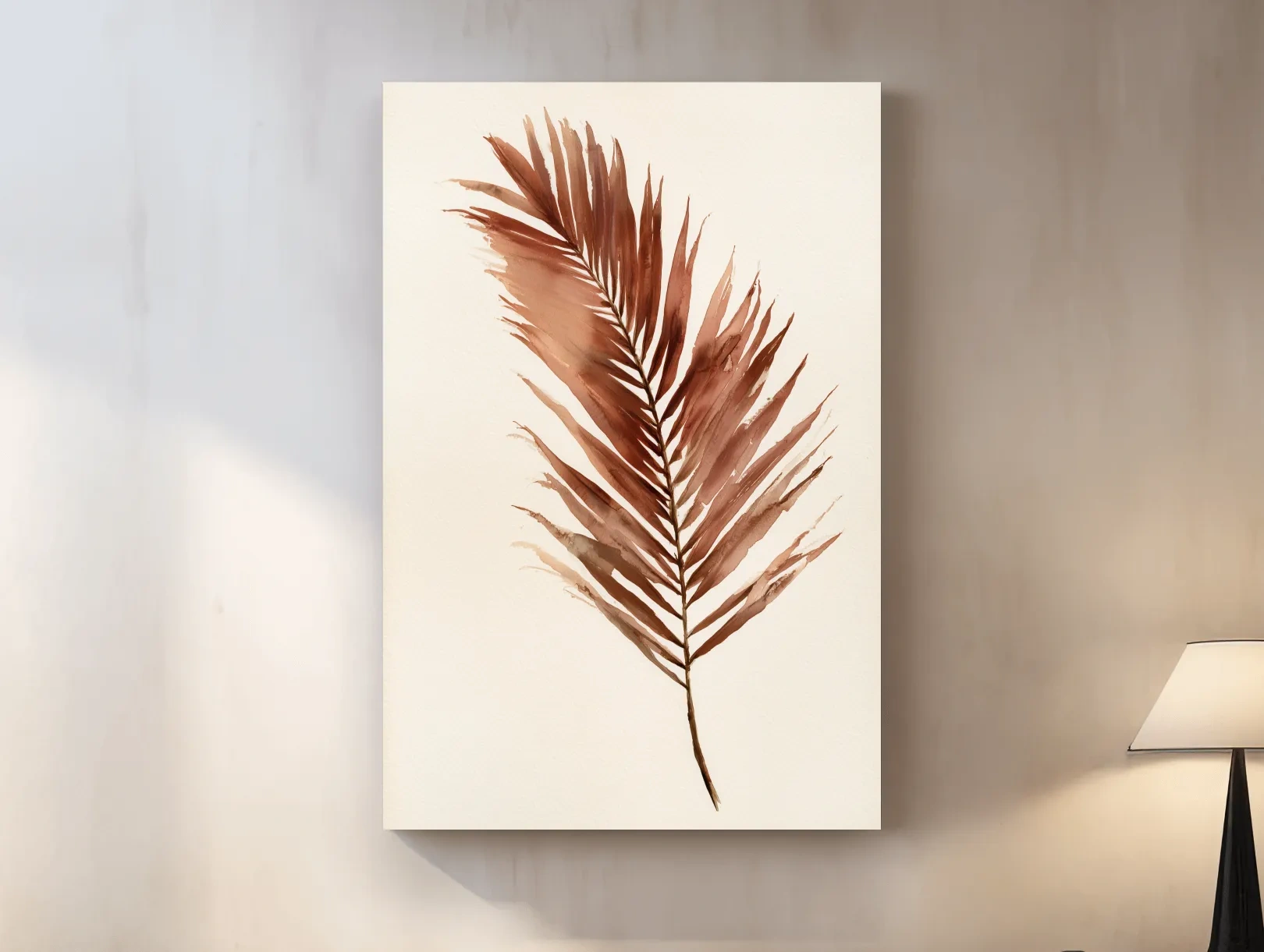 Minimalist Tropical Palm Frond - Boho Watercolour Botanical Wall Art