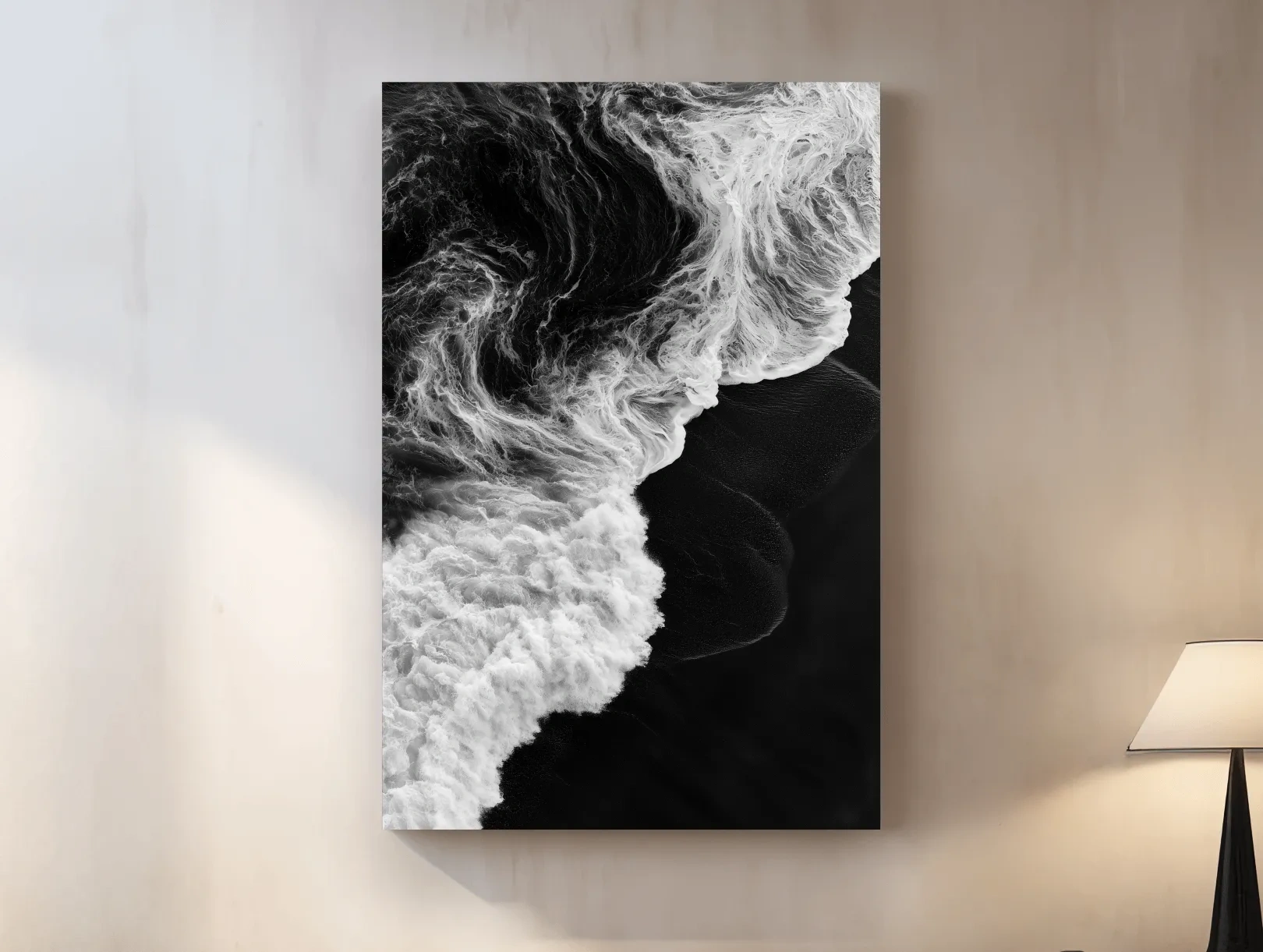 Aerial Abstract Ocean Waves - Black And White Photographic Wall Art