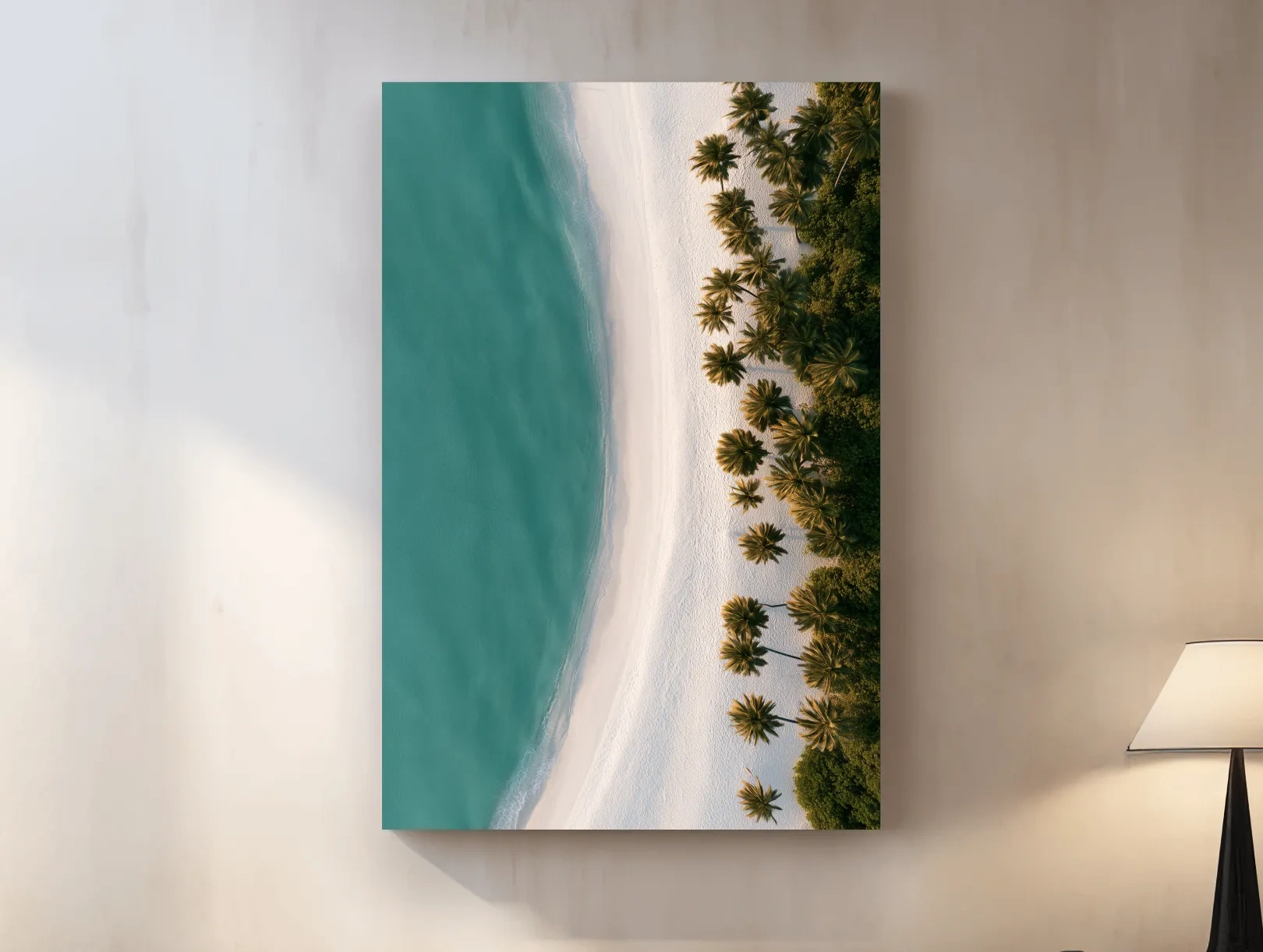 Aerial Tropical Palm Beach - Minimalist Photographic Wall Art