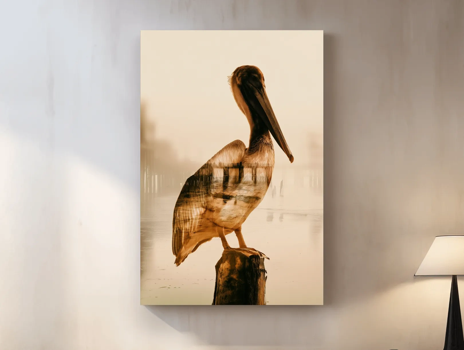 Pelican Pier Double Exposure - Ocean Photographic Wall Art