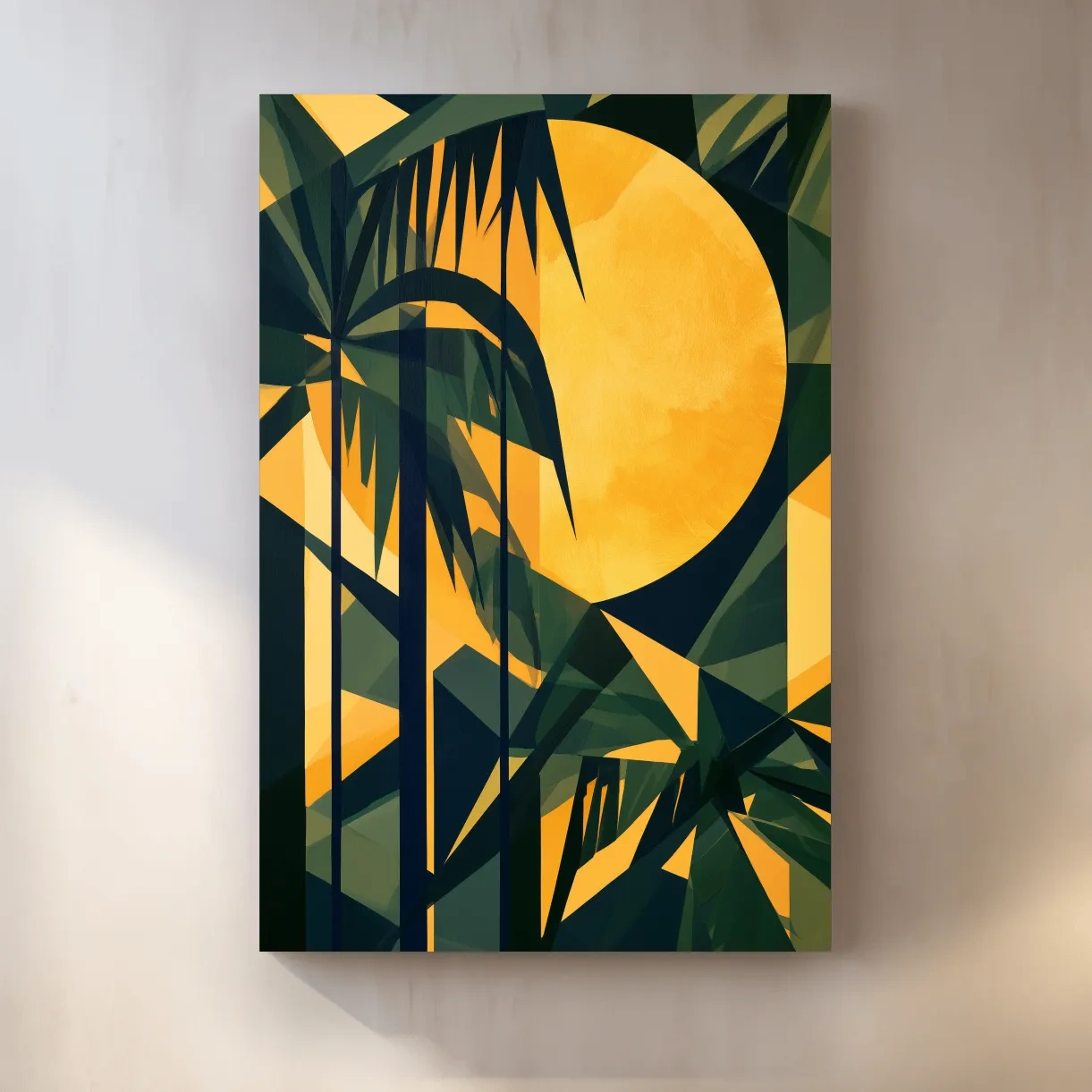 Geometric Tropical Palm Leaves - Mid-Century Abstract Wall Art