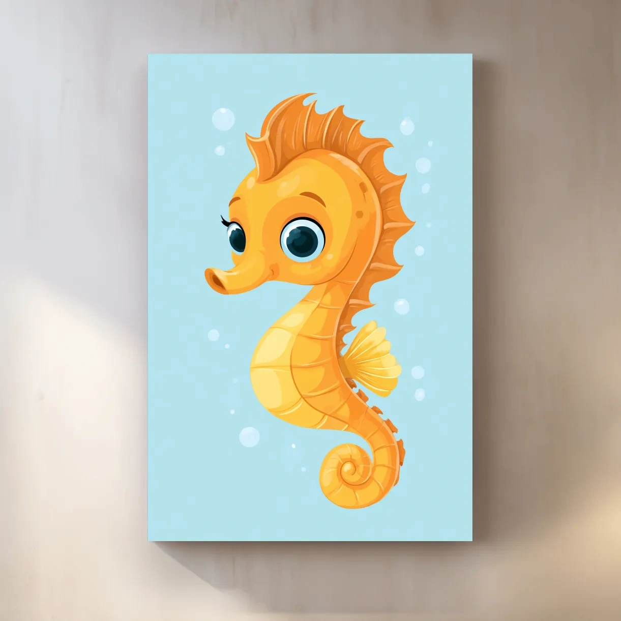 Cute Baby Seahorse Illustration - Underwater Nursery Marine Life Art