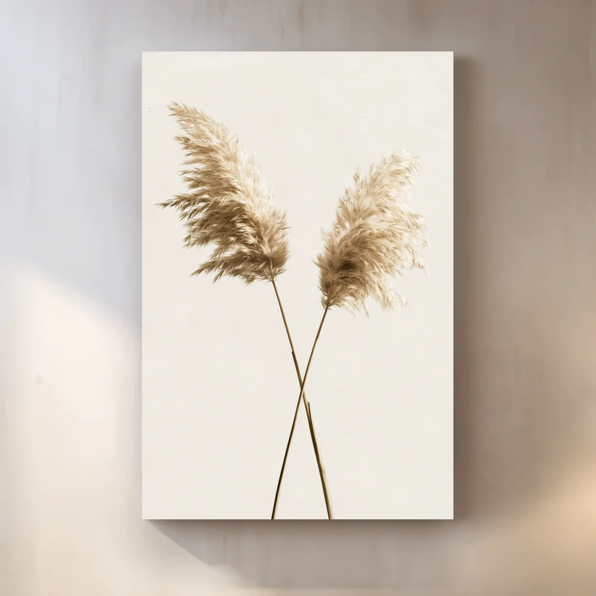 Minimalist Pampas Grass Illustration - Boho Coastal Botanical Wall Art