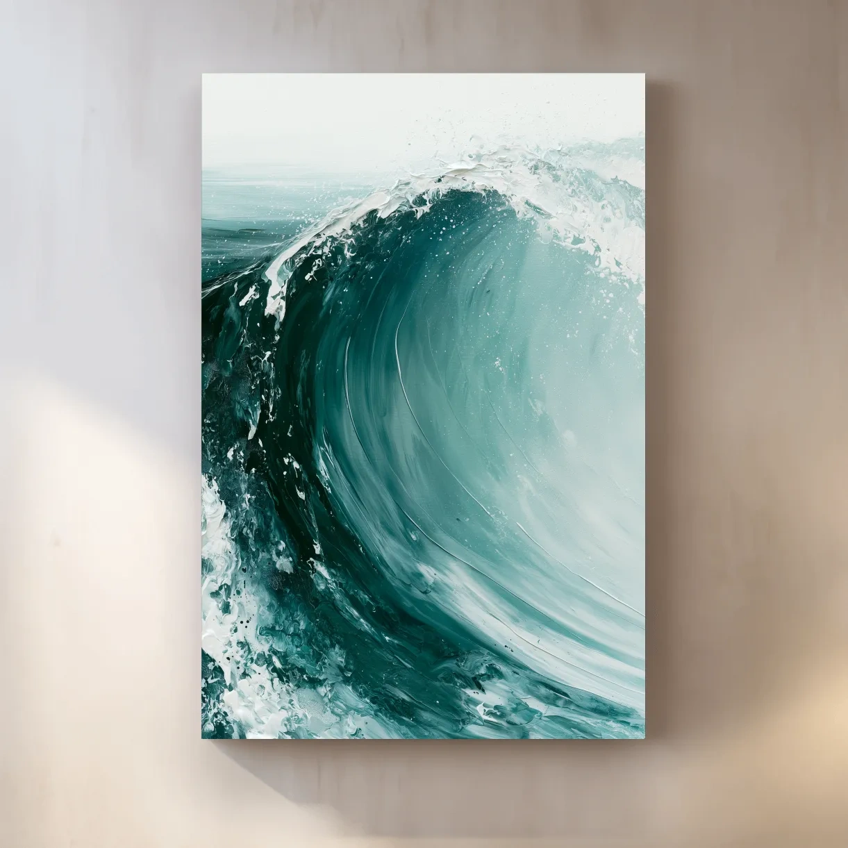 Crashing Ocean Wave Painting - Dynamic Coastal Wall Art