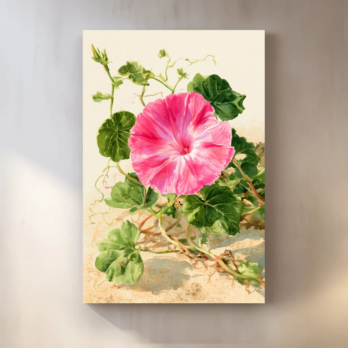 Beach Morning Glory Watercolour - Coastal Botanical Flower Wall Art