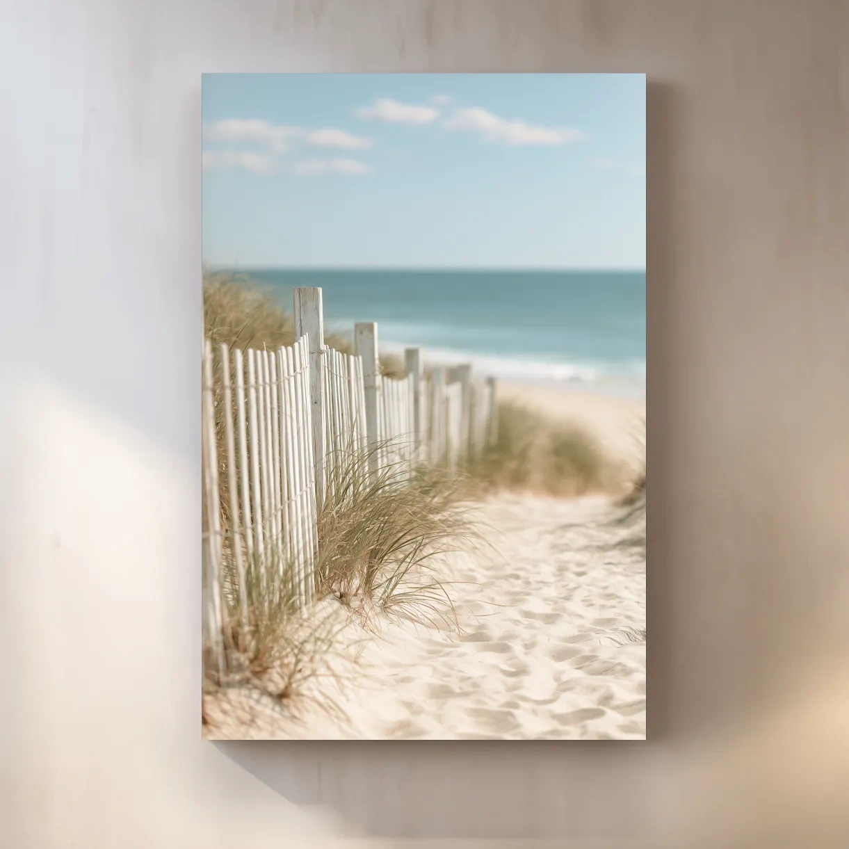 Hamptons Beach Dune Fence - Photographic Coastal Wall Art