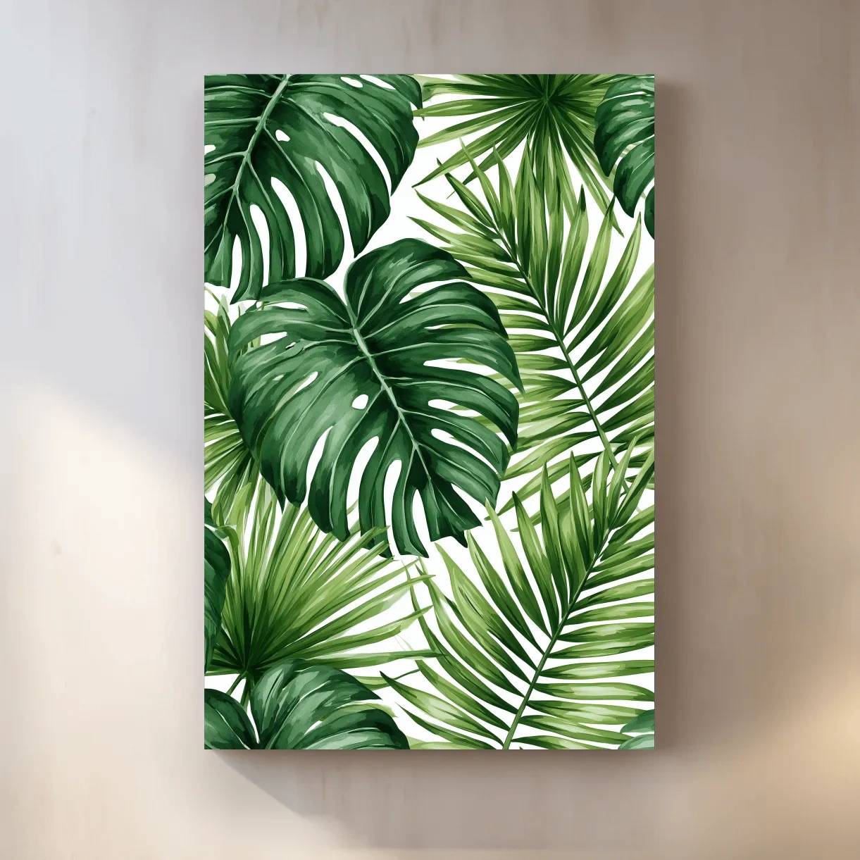 Tropical Monstera Palm Leaves - Watercolour Botanical Wall Art