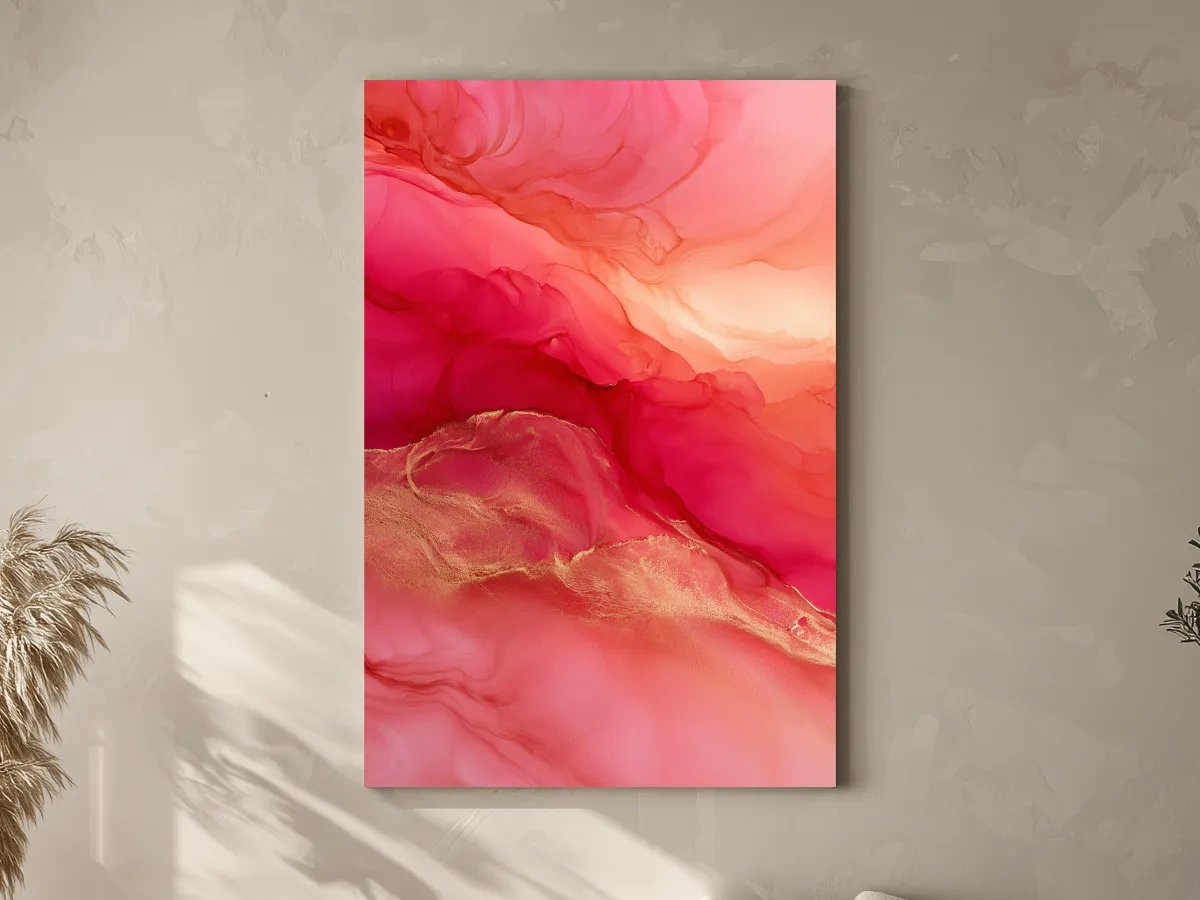 Abstract Agate Fluid Ink Design - Surreal Sunset Wall Art