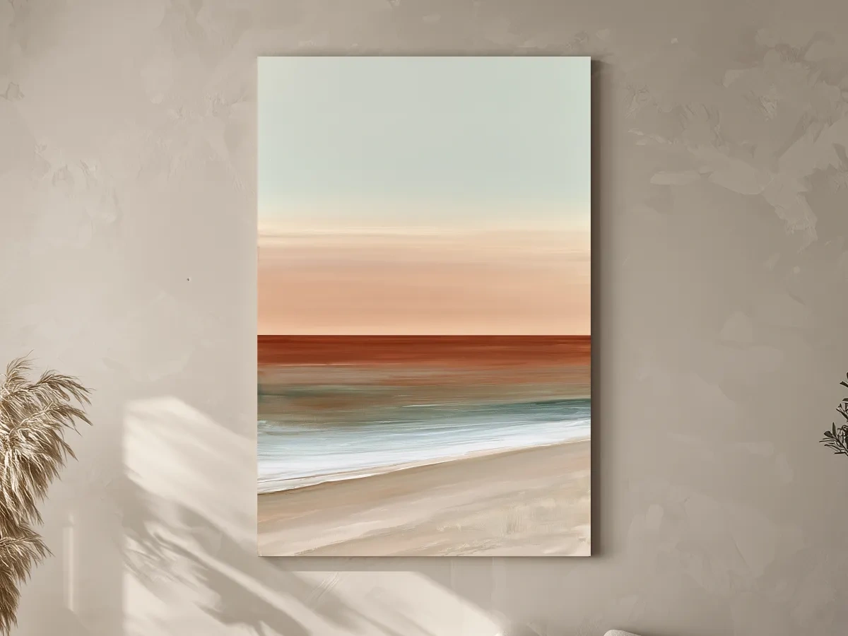 Minimalist Boho Ocean Horizon - Abstract Watercolour Wall Art