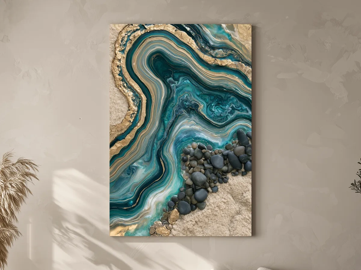 Agate Tidepool Pebble Design - Abstract Natural Elements Wall Art