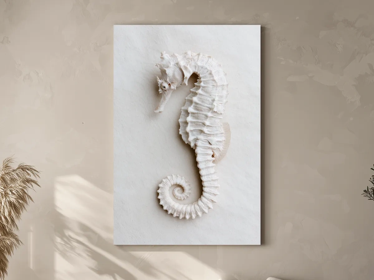 Minimalist Seahorse Hamptons Decor - Photographic Marine Life Wall Art