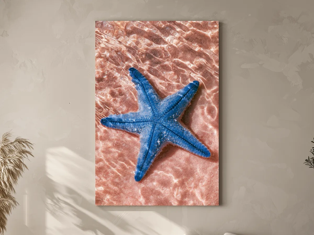 Minimalist Starfish Underwater View - Photographic Marine Life Wall Art