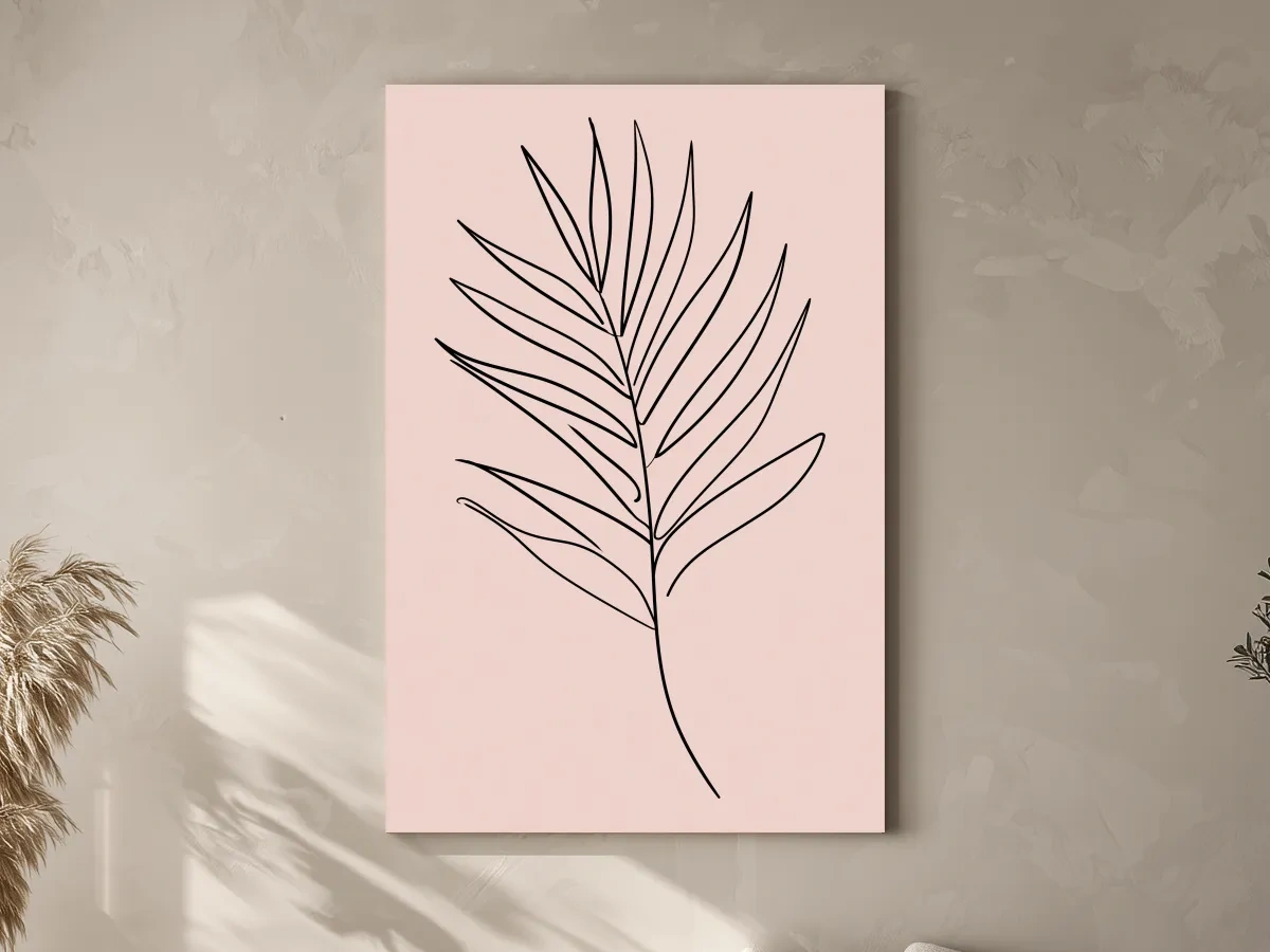 Minimalist Tropical Palm Frond Illustration - Boho Botanical Wall Art