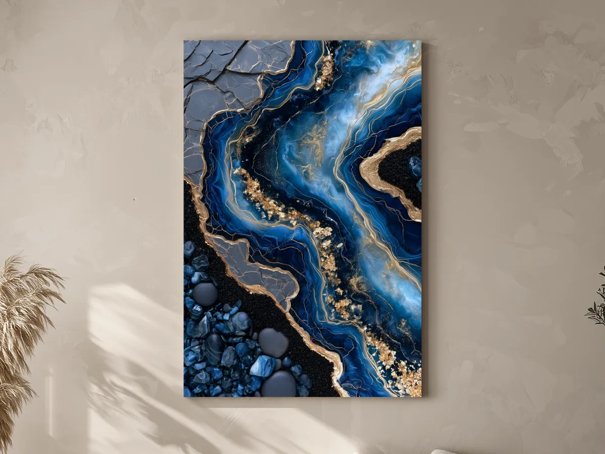 Oceanic Geode Agate Layers - Abstract Natural Mineral Wall Art