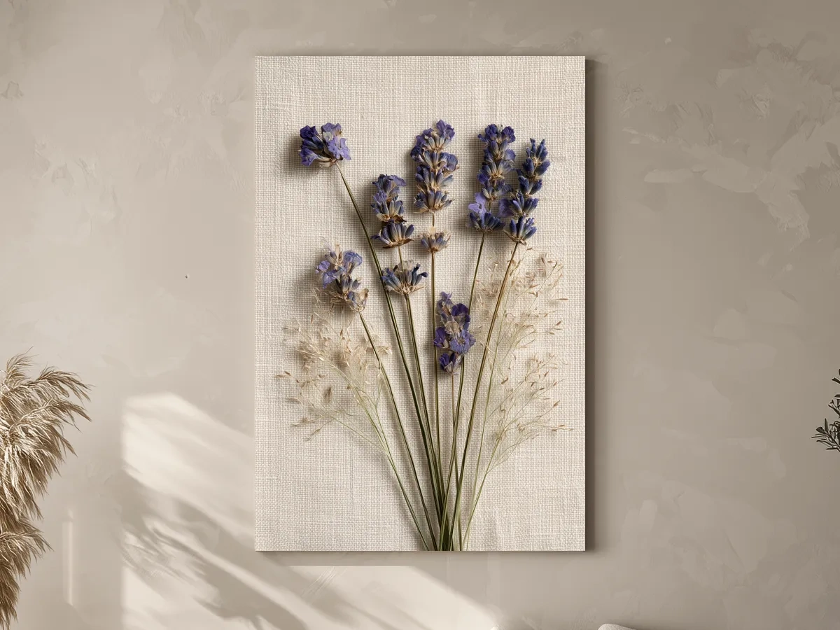 Pressed Coastal Lavender Flowers - Minimalist Photographic Botanical Wall Art