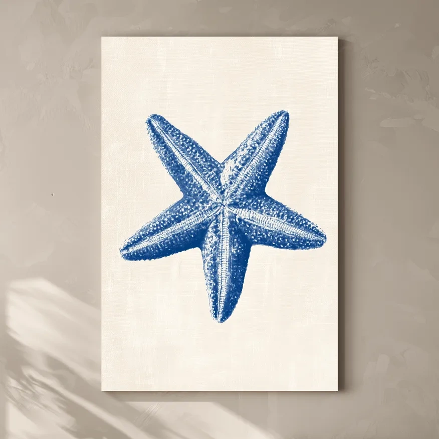Hamptons Starfish Illustration - Minimalist Coastal Wall Art