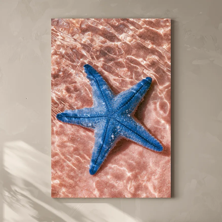 Minimalist Starfish Underwater View - Photographic Marine Life Wall Art