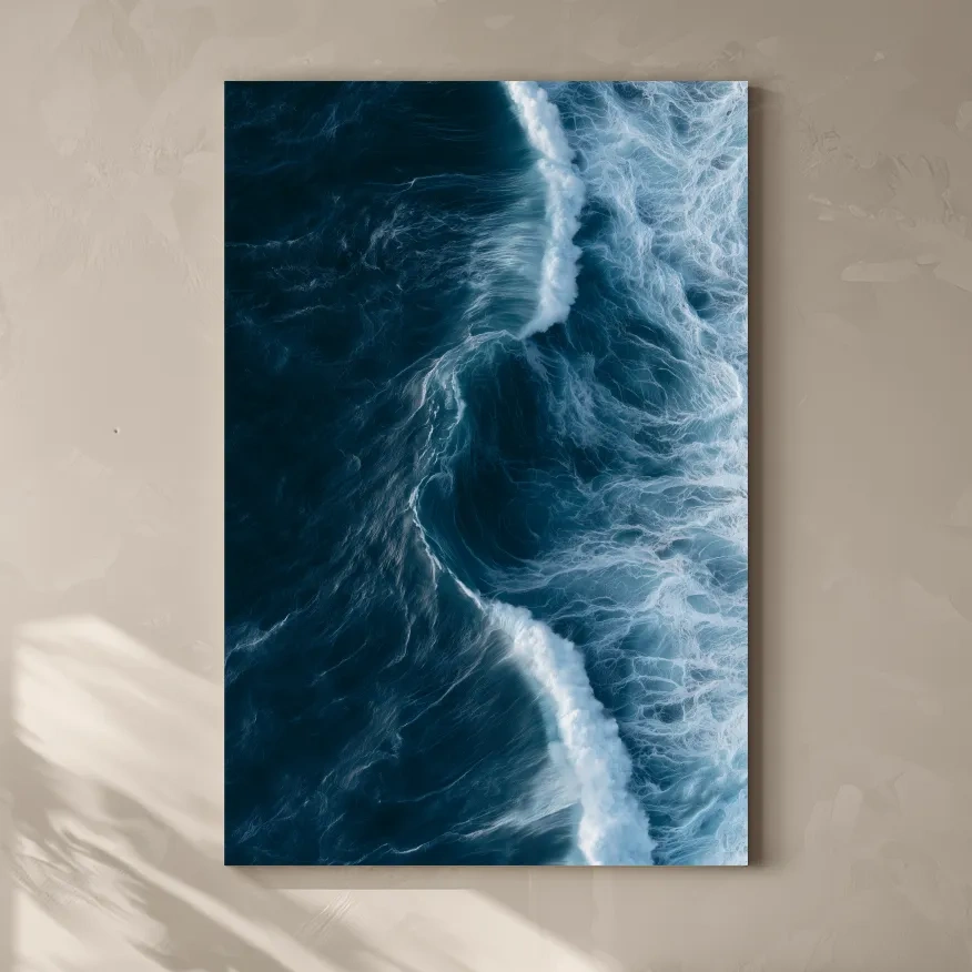 Aerial Crashing Waves - Abstract Photographic Ocean Wall Art